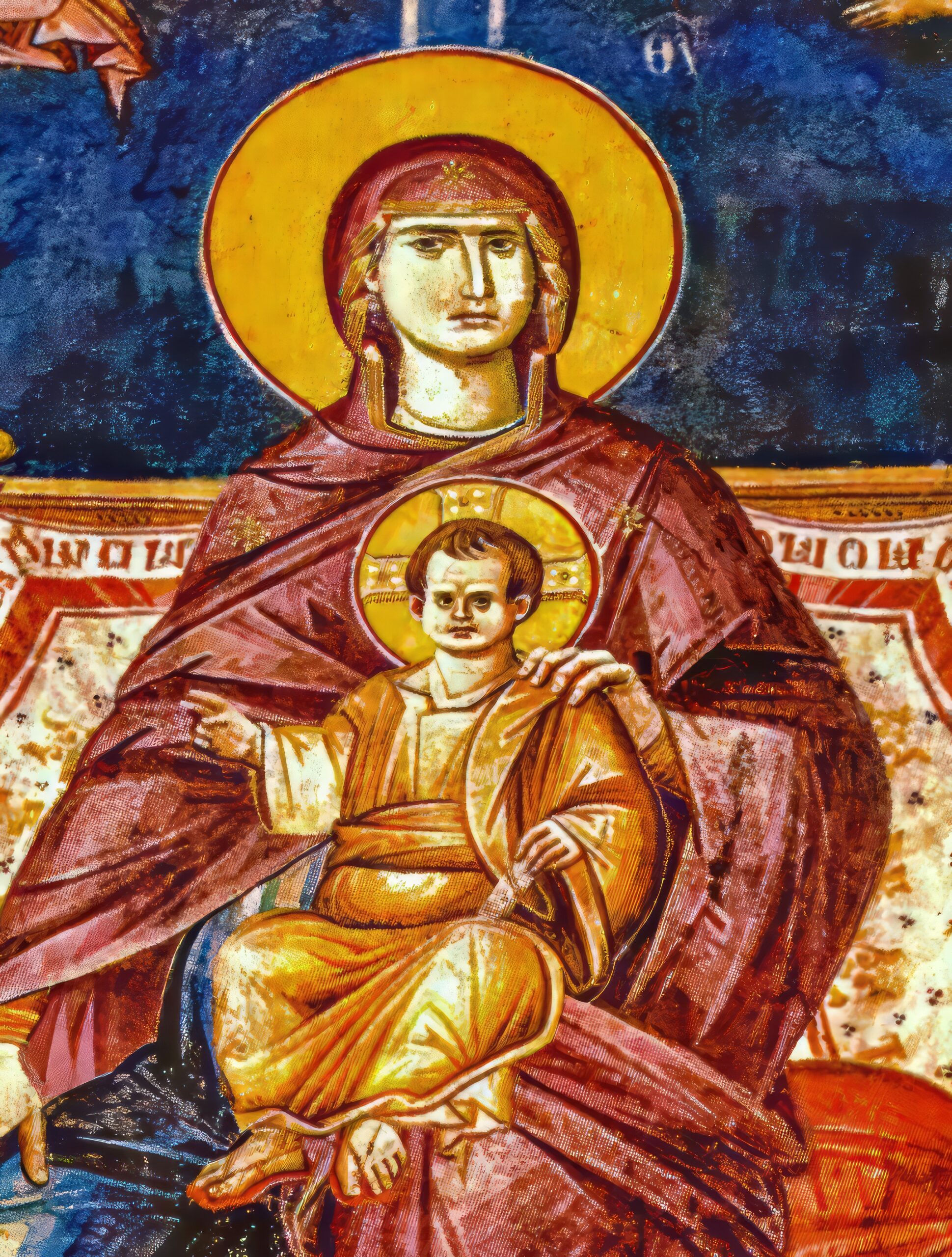 Madonna and Child Detail from Peribleptos Fresco 1295 AD