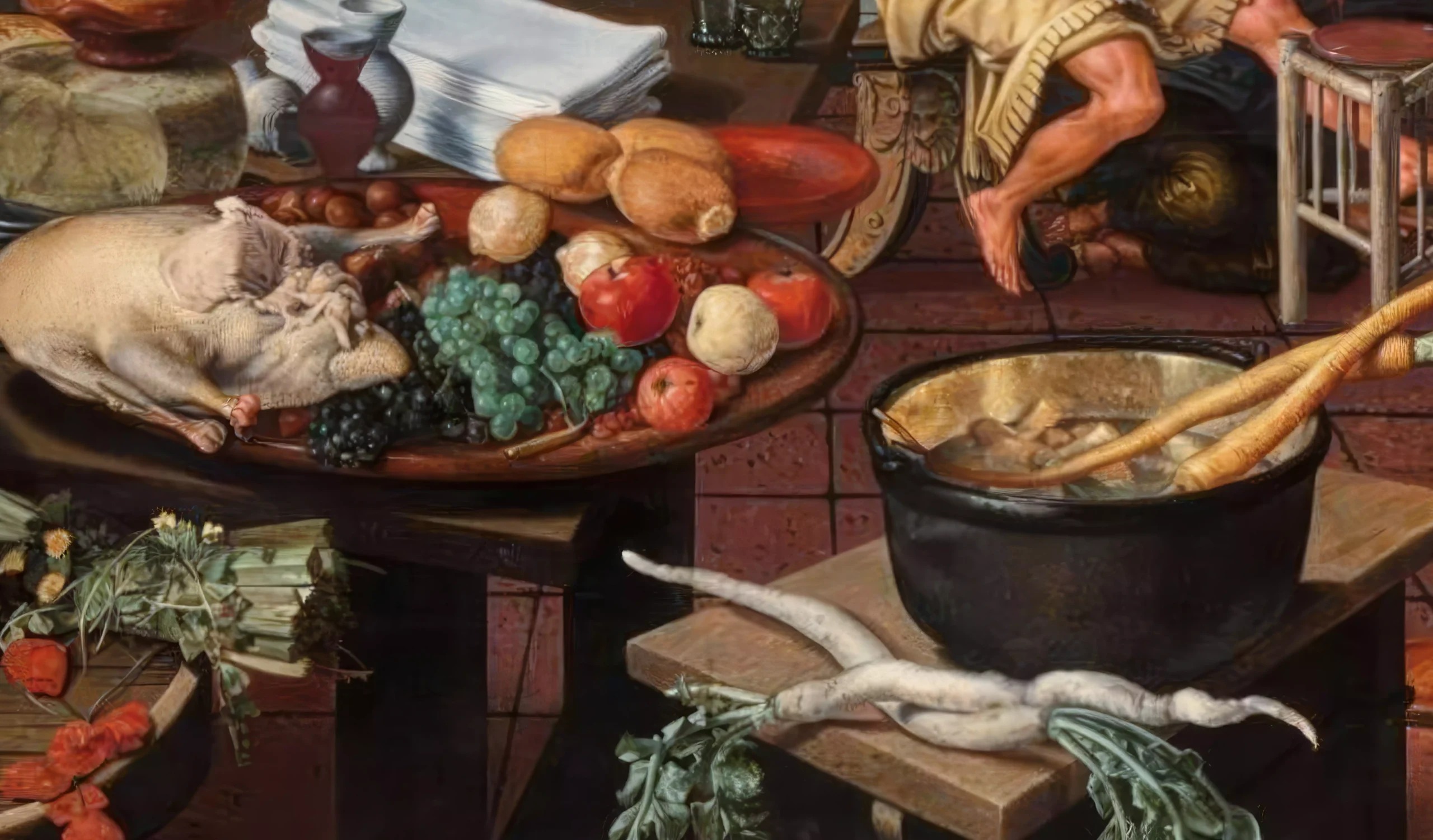 Dutch Still Life Detail in Aertsen's Biblical Scene (1552)