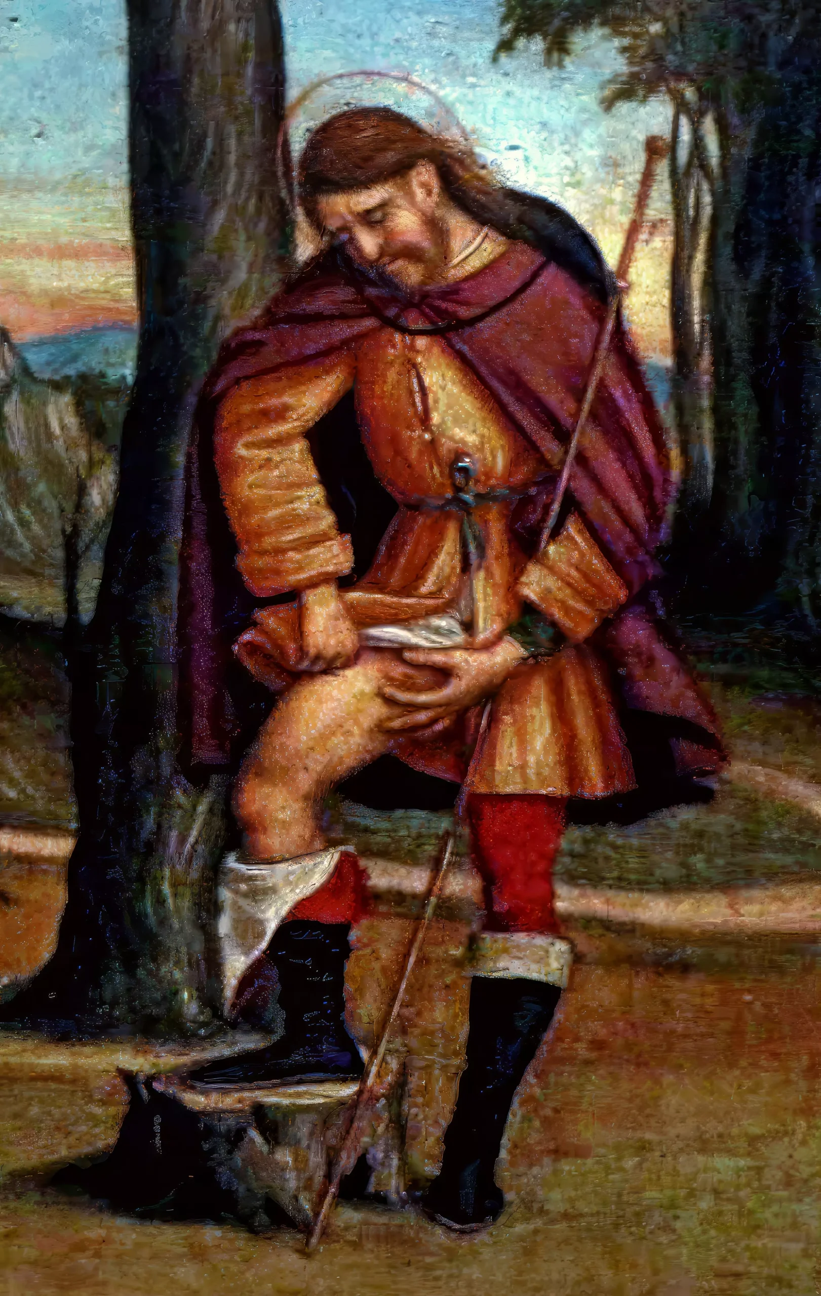 Saint Roch Detail from Agabiti's 1528 Plague Saints Panel