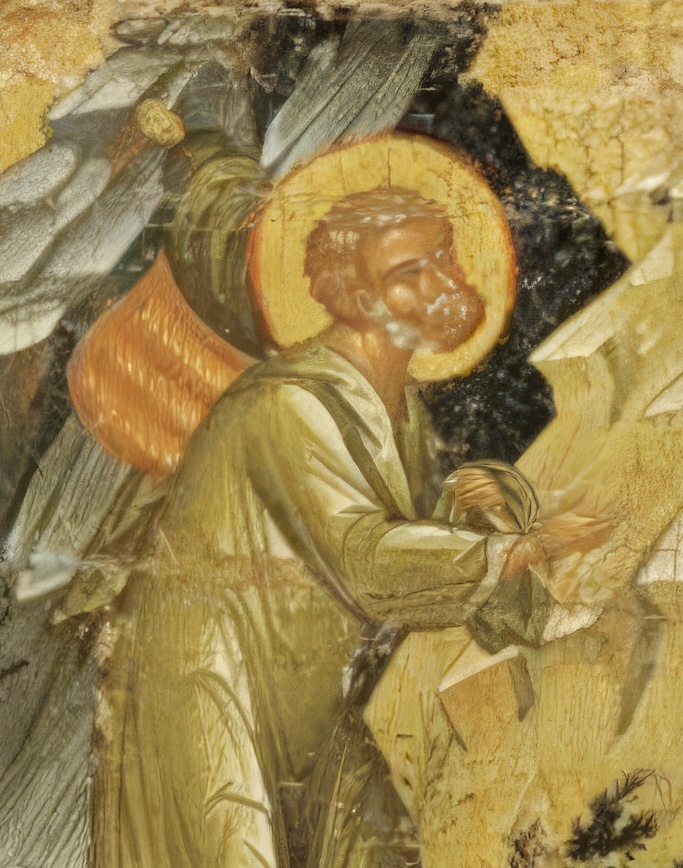 Saint Joseph in Flight into Egypt: 15th Century Icon Detail