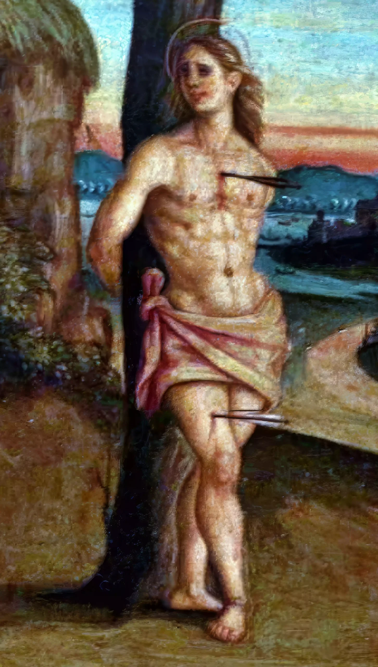 Saint Sebastian Detail in Agabiti's 1528 Martyrdom Scene