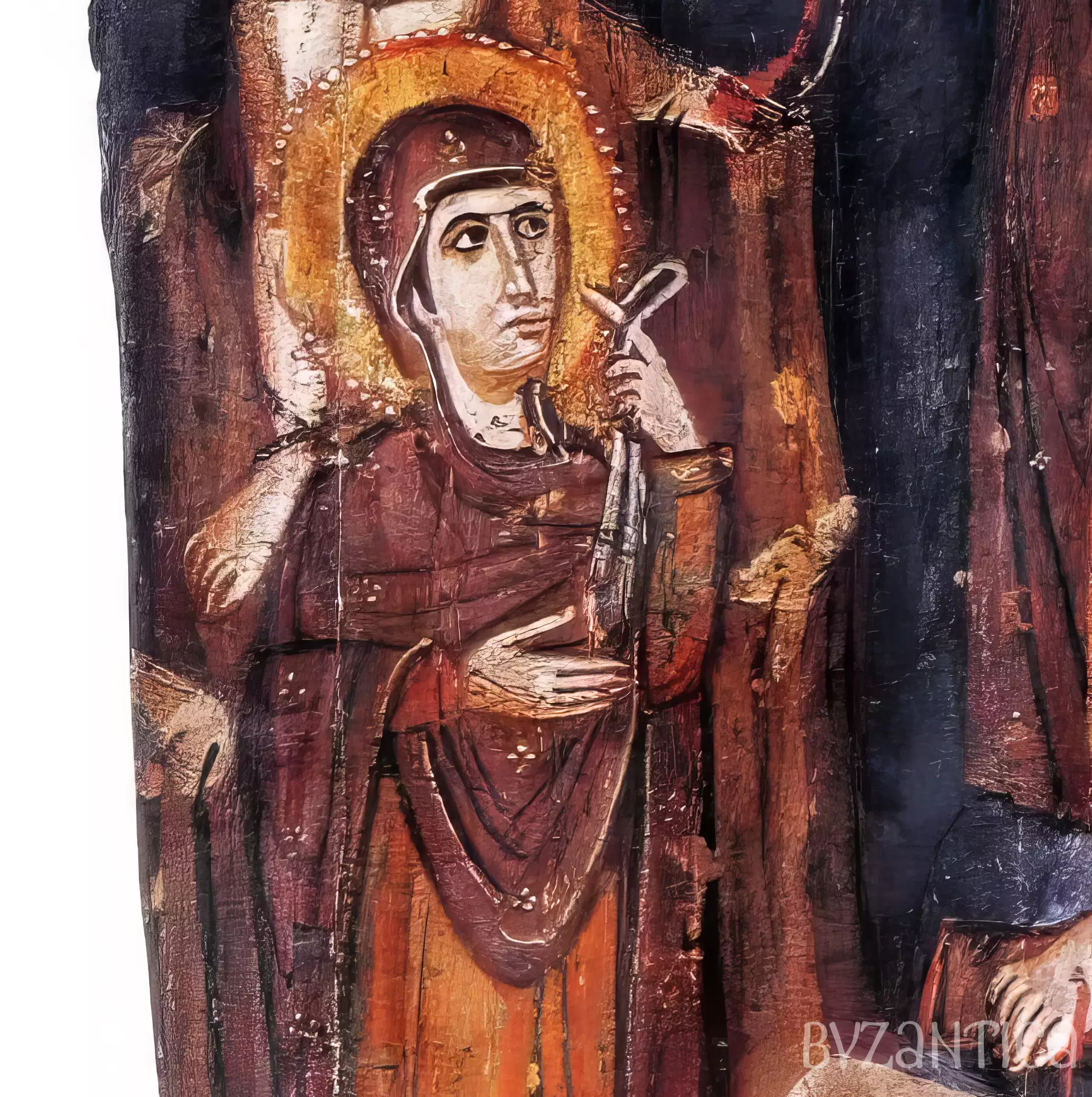 Virgin Mary Detail from 8th Century Sinai Crucifixion 5