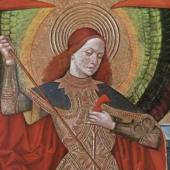 Abadia: Archangel Michael, full panel showing the divine warrior