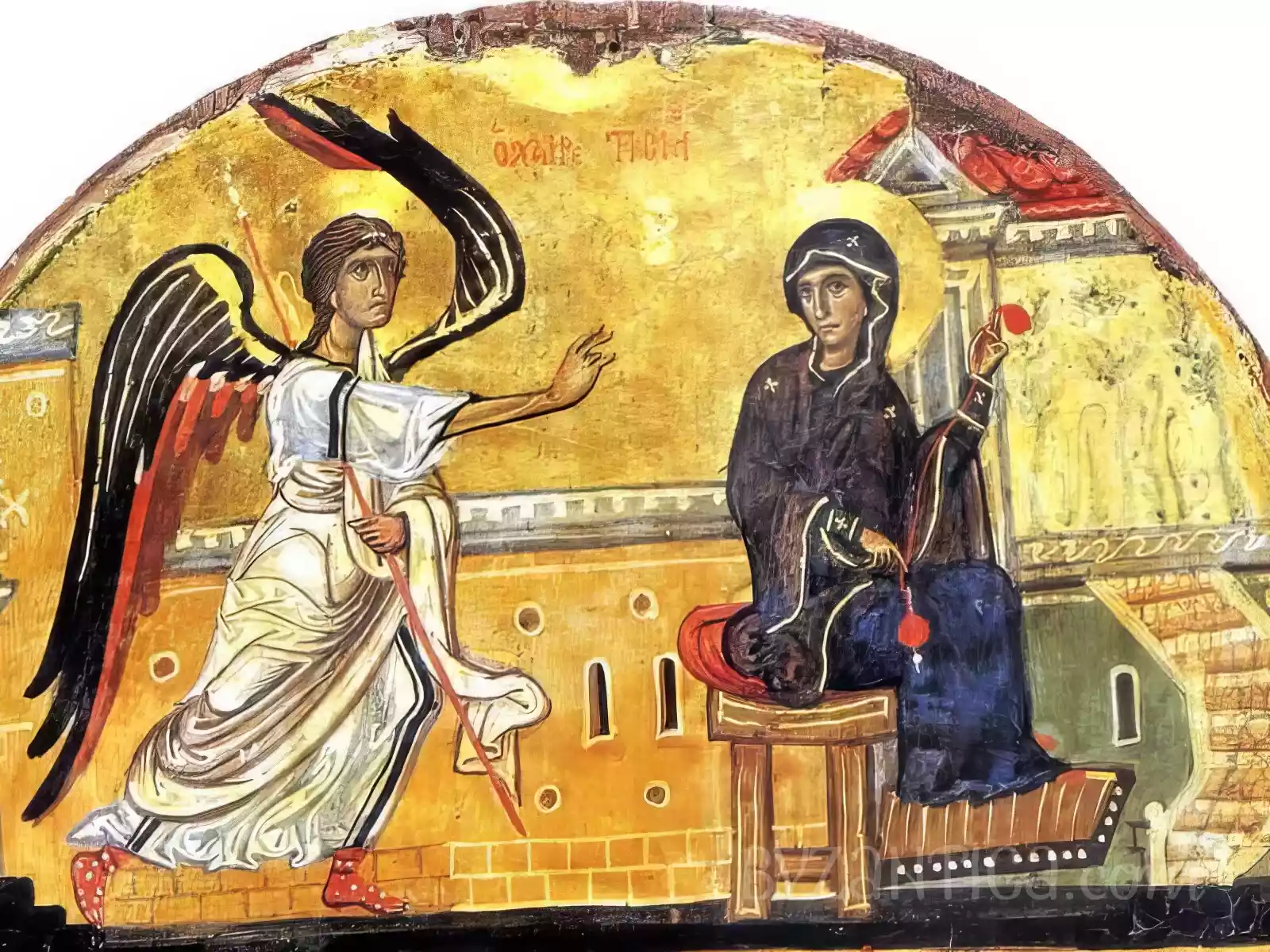 Annunciation Detail from Tetraptych Dodekaorton from Sinai