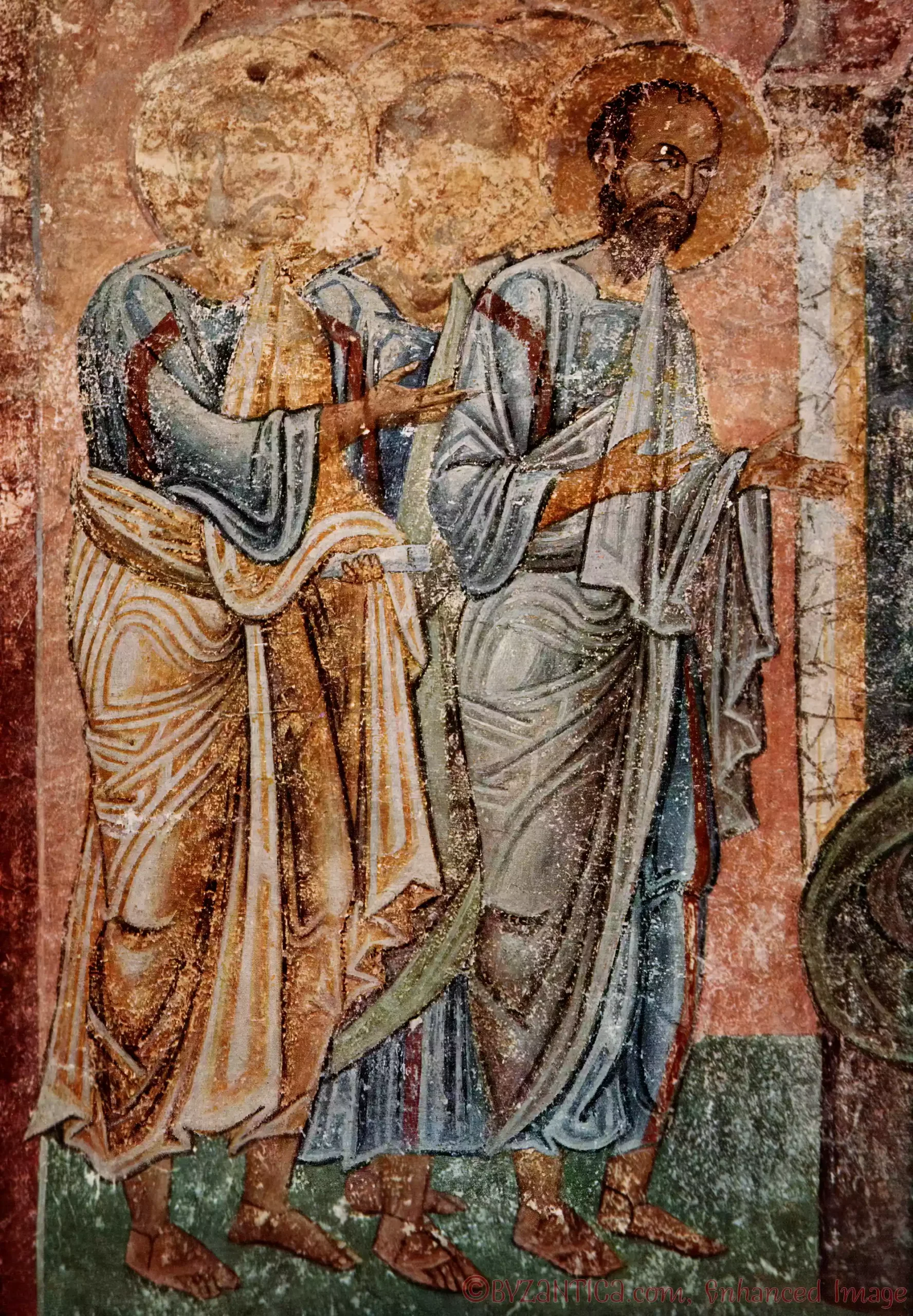 Apostles Communion scene full view from Saint Sophia of Ohrid Byzantine fresco Ultra High Resolution