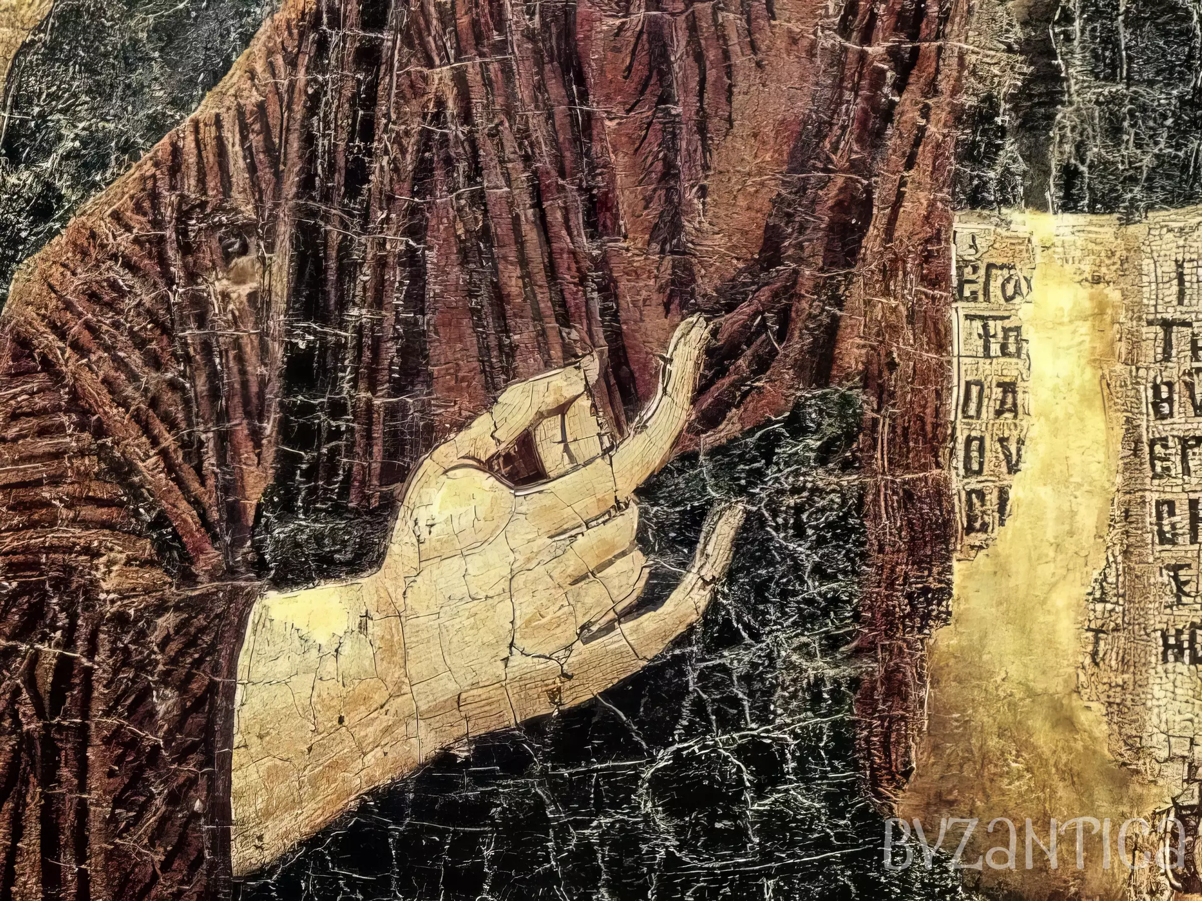 Christ Pantocrator in Bargello's blessing hand and golden gospel book detail reveals sacred mosaic mastery