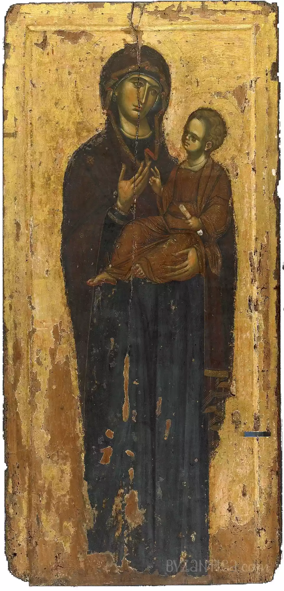 The Hodegetria icon at Vatopediou displaying Mother and Child in full view, Ultra High Resolution Byzantine masterpiece