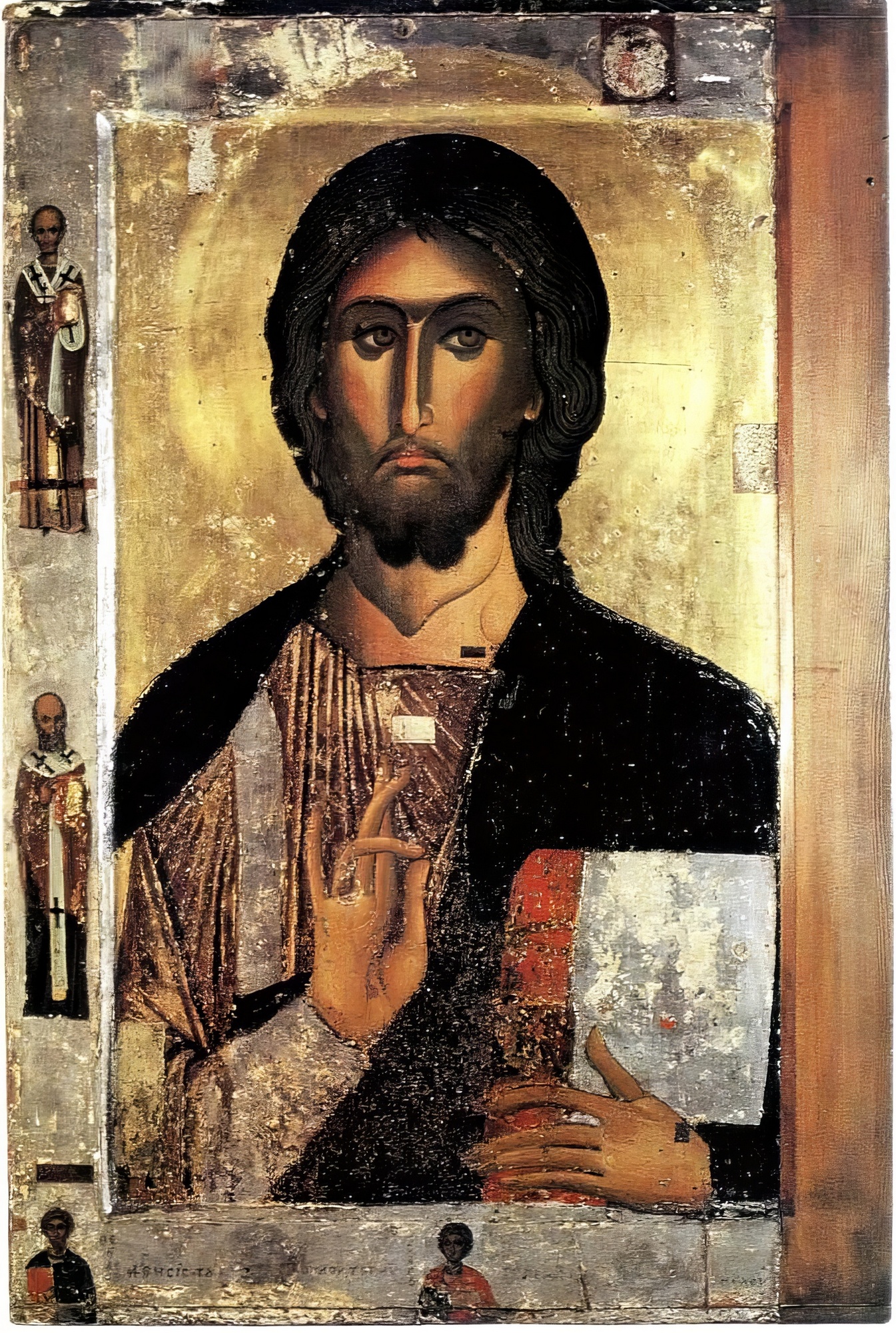 Pantocrator icon in Lefkosia full view in Ultra High Resolution reveals divine majesty of Byzantine sacred art