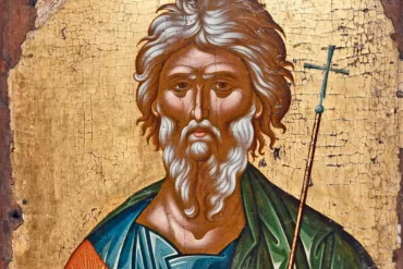 Saint Andrew in Fener Byzantine icon showing masterful technique and spiritual depth