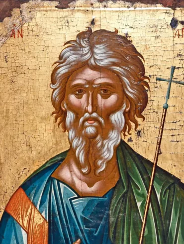 Saint Andrew in Fener Byzantine icon showing masterful technique and spiritual depth