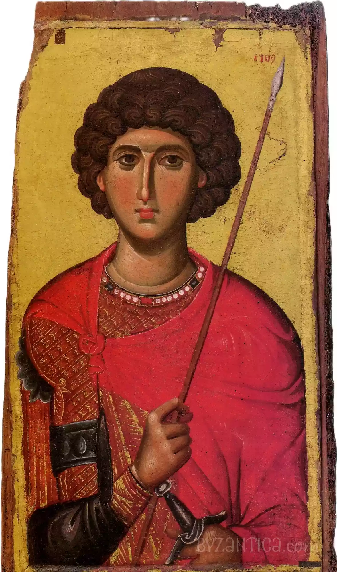 Saint George icon in Vatopedi full view in Ultra High Resolution showing masterful Byzantine technique