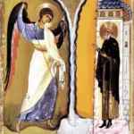 Archangel Michael Miracle at Chonae in Sinai: Detail showing divine figures in graceful interaction