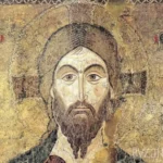 Christ Pantocrator in Bargello blessing hand detail with golden gospel book reveals sacred mosaic mastery