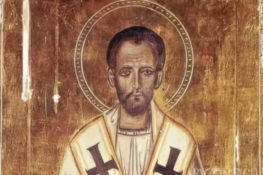 Saint John Chrysostom from Vatican masterpiece of 10th century Byzantine iconography in UHD