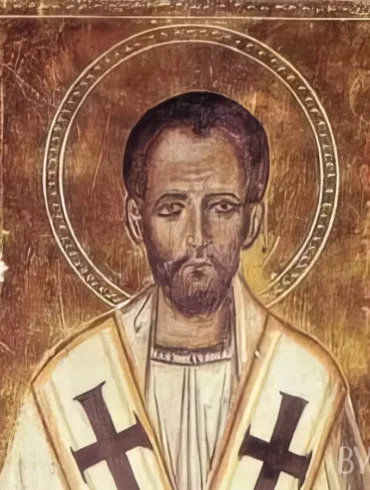 Saint John Chrysostom from Vatican masterpiece of 10th century Byzantine iconography in UHD