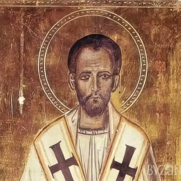 Saint John Chrysostom from Vatican masterpiece of 10th century Byzantine iconography in UHD