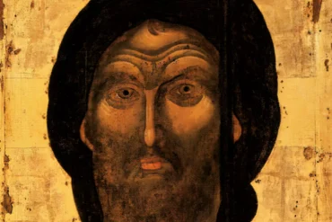 Kremlin Savior Icon capture showing extraordinary early 14th century Orthodox icon masterpiece from Moscow's Dormition Cathedral