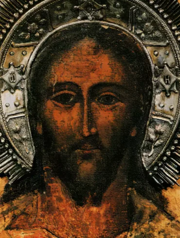 Moscow Pantokrator icon showing Christ Almighty against gold background