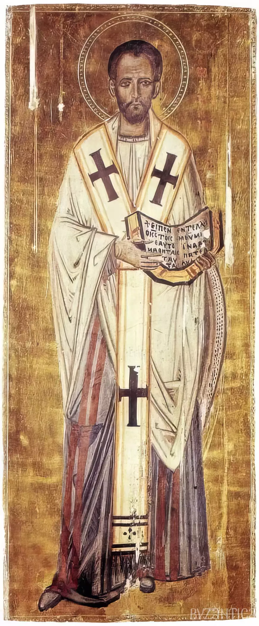 Saint John Chrysostom from Vatican icon showcasing classical Byzantine portraiture techniques