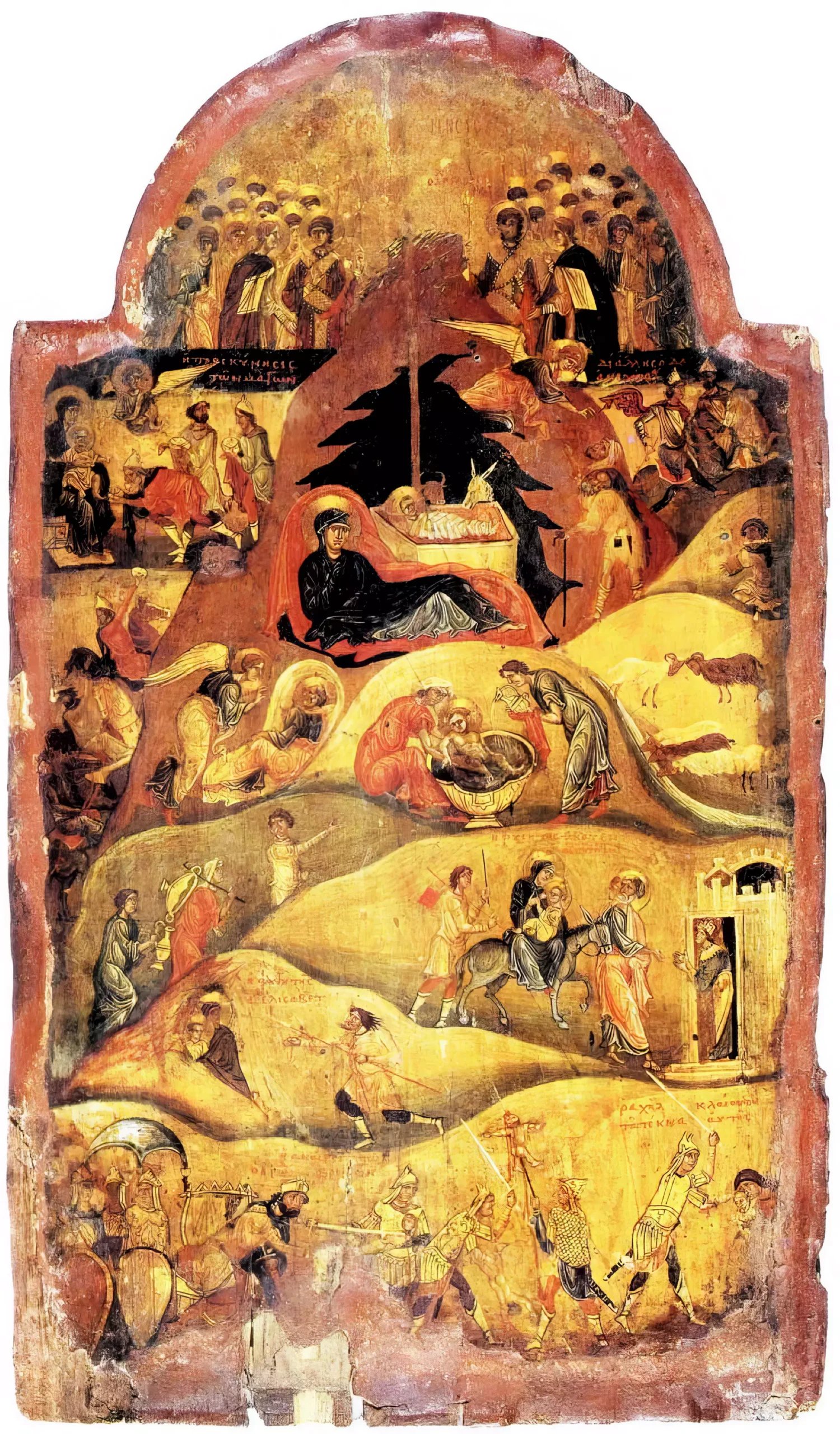 Sinai Monastery Nativity Icon depicting the Magi and Massacre of Innocents in stunning UHD preservation